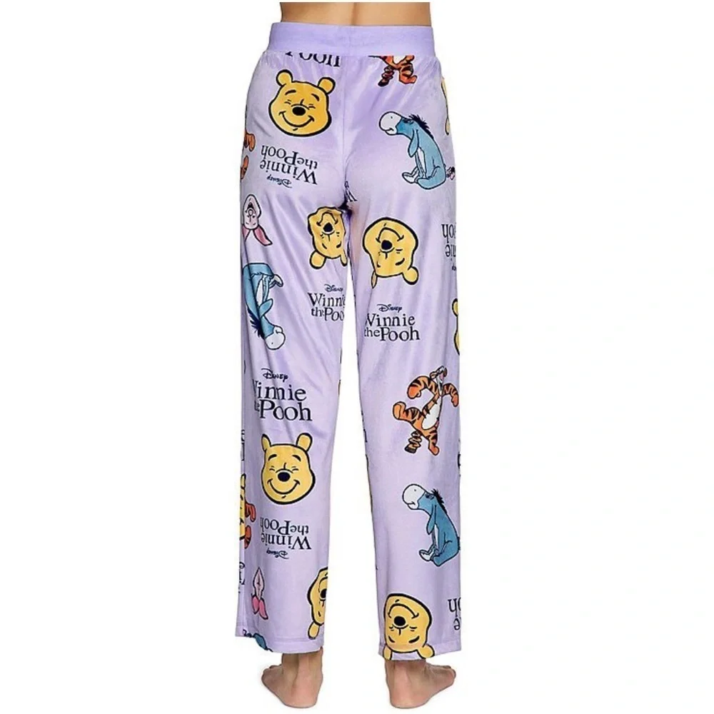 🆕 DISNEY Winnie the Pooh Lounge Pants Pajama Bottoms Purple Size Medium - Picture 2 of 11